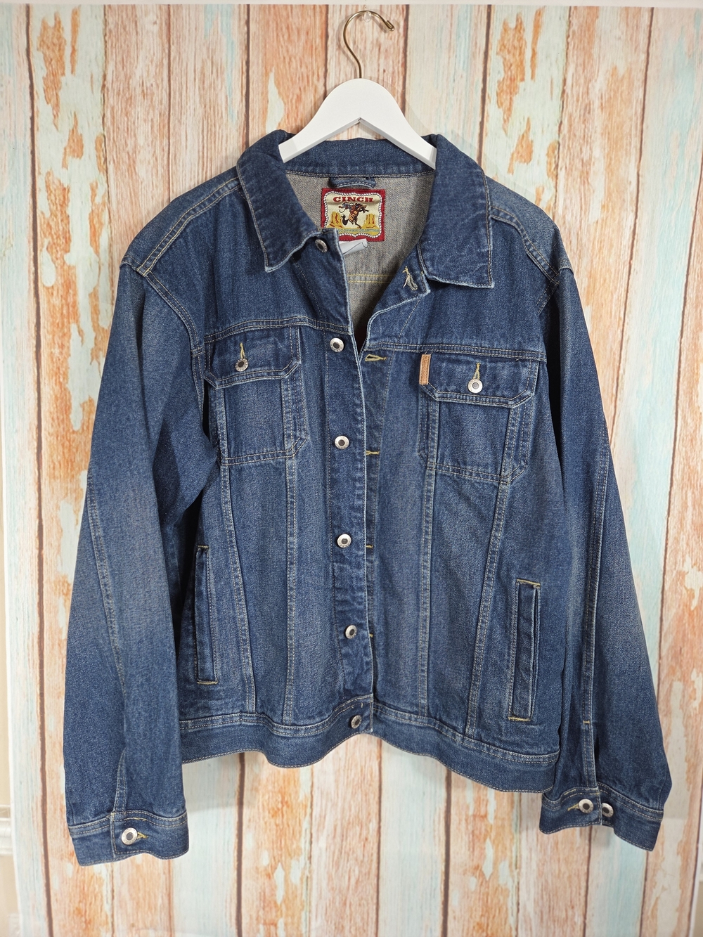 Cinch Men's Denim Jacket - Blue. 100% Cotton . Sz XL Rodeo Western